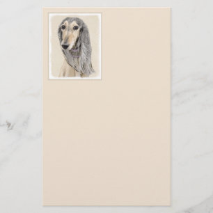 Saluki (Fawn) schilderen - Kute Original Dog Art Briefpapier