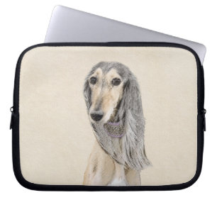 Saluki (Fawn) schilderen - Kute Original Dog Art Laptop Sleeve