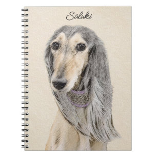 Saluki (Fawn) schilderen - Kute Original Dog Art Notitieboek