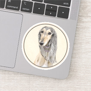 Saluki (Fawn) schilderen - Kute Original Dog Art Sticker