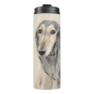 Saluki (Fawn) schilderen - Kute Original Dog Art Thermosbeker