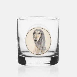 Saluki (Fawn) schilderen - Kute Original Dog Art Whisky Glas