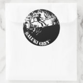 Saluki grijs nieuwe logo ronde sticker (Tas)