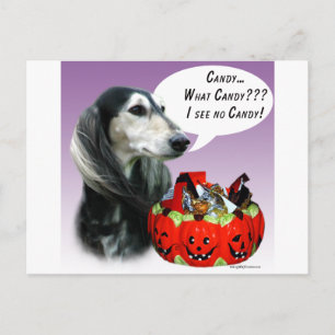 Saluki Halloween Snoep Briefkaart