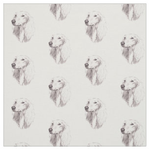 Saluki Head Dog Art Fabric Stof