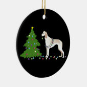 Saluki kerstontwerp keramisch ornament (Rechts)