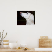 Saluki kijkt omhoog poster (Keuken)
