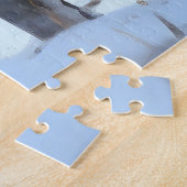 Saluki Laat het Sneeuwen Kerstmis Legpuzzel (Zijkant)