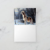 Saluki liet het sneeuwen Kerstmis Kaart (Binnen)