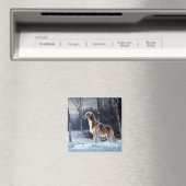 Saluki liet het sneeuwen Kerstmis Magneet (Insitu (Vaatwasser))