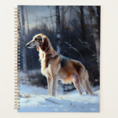 Saluki liet het sneeuwen Kerstmis Planner (Voorkant)