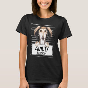 Saluki Mugshot Schuldige Hond T-shirt