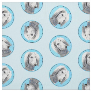 Saluki Schilderij Zilveren Veren Originele Hond Ar Stof