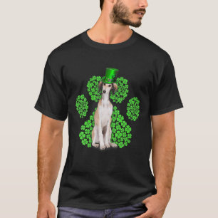 Saluki Shamrock Paw Clovers St Patrick's Day T-shirt