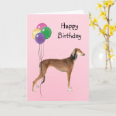 Saluki, Verjaardagsballonnen Kaart (Gele Bloem)