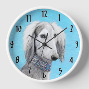 Saluki (zilver) schilderen - Kute Original Dog Art