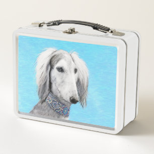 Saluki (zilver) schilderen - Kute Original Dog Art