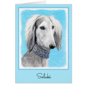 Saluki (zilver) schilderen - Kute Original Dog Art