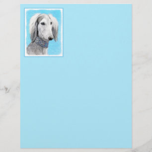 Saluki (zilver) schilderen - Kute Original Dog Art
