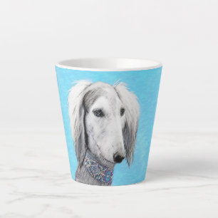 Saluki (zilver) schilderen - Kute Original Dog Art Latte Mok