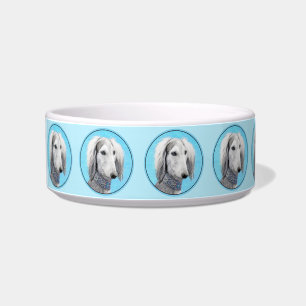 Saluki (zilver) schilderen - Kute Original Dog Art Voerbakje