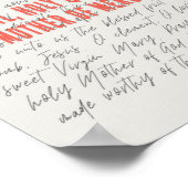 Salut, affiche de prière de la reine sainte (Coin)