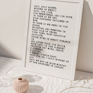 Salut, affiche de prière de la reine sainte