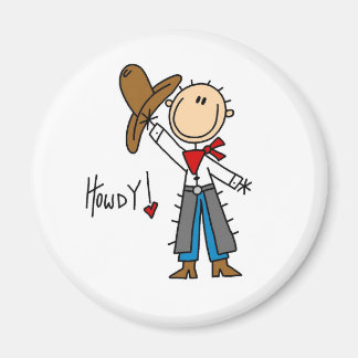 Salut ! Aimant de la figure de bâton de cowboy