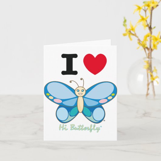 Salut carte de note de Butterfly® (Fleur jaune)