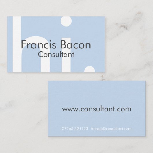 Salut carte de visite bleu-clair (Devant / Derrière)