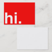 SALUT carte de visite moderne rouge de typographie (Devant / Derrière)