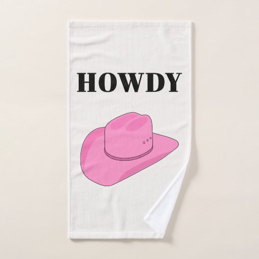 Salut Chapeau de Cowboy Rose (Serviette à main)