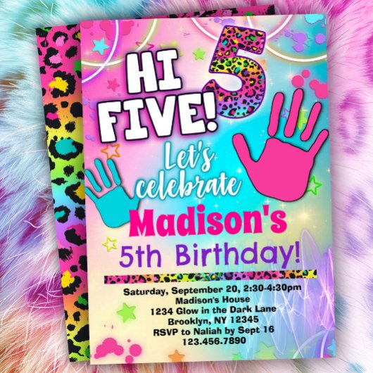 Salut Cinq ! Invitation du 5e anniversaire pour le