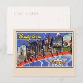 Salut de Dallas Carte Postale à Lettres Géantes (Devant / Derrière)