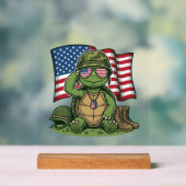 Salut de tortue patriotique Vector Design_1 (Neutre)