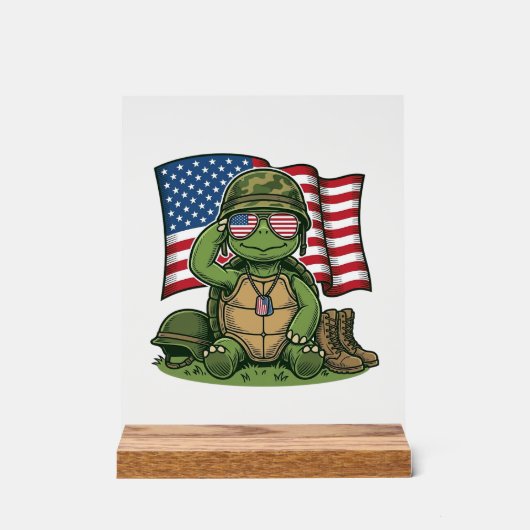 Salut de tortue patriotique Vector Design_1 (Recto)