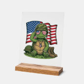 Salut de tortue patriotique Vector Design_1 (Angle)
