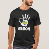 Salut Gabon met Gabonese vlag in een hartenliefheb T-shirt (Voorkant)