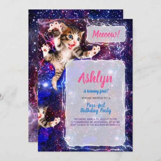 Salut ! Invitation à une soirée spatiale (Devant / Derrière)