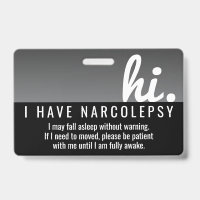 salut j'ai un badge PVC de patience pour narcoleps