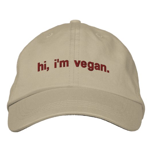 salut, je suis un casquette végétalien brodé (Devant)