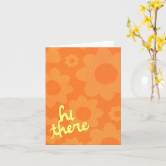 Salut là carte de note (Fleur jaune)