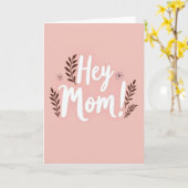 Salut Maman Carte de Message Simple (Fleur jaune)