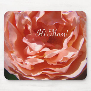 Salut maman ! Tapis de souris Fleur Rose rose Rose