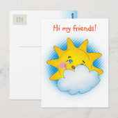 Salut mes amis ! - modèle de carte postale (Devant / Derrière)