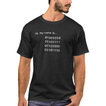 Salut, mon nom est... John Binary T-shirt noir pou