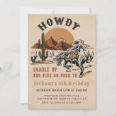 Salut ! Occidental Rodeo Cowboy Invitation d'anniv (Devant)