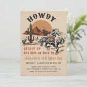 Salut ! Occidental Rodeo Cowboy Invitation d'anniv (Debout devant)