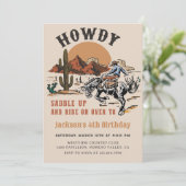 Salut ! Occidental Rodeo Cowboy Invitation d'anniv (Debout devant)