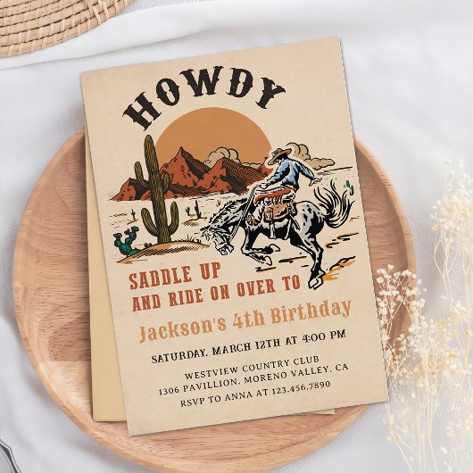 Salut ! Occidental Rodeo Cowboy Invitation d'anniv